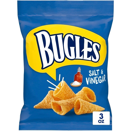 Bugles Salt And Vinegar Crispy Corn Snacks, 3 Ounce — 6 Per Case