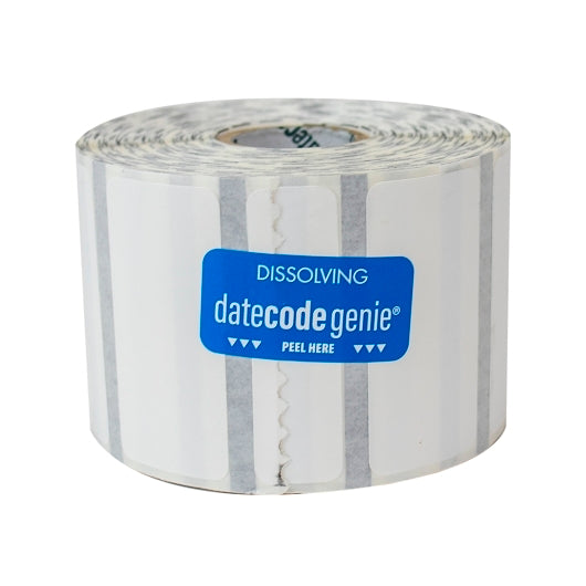 DateCodeGenie Dissolving Blank Label 2"X1", 1000 Count — 4 Per Case