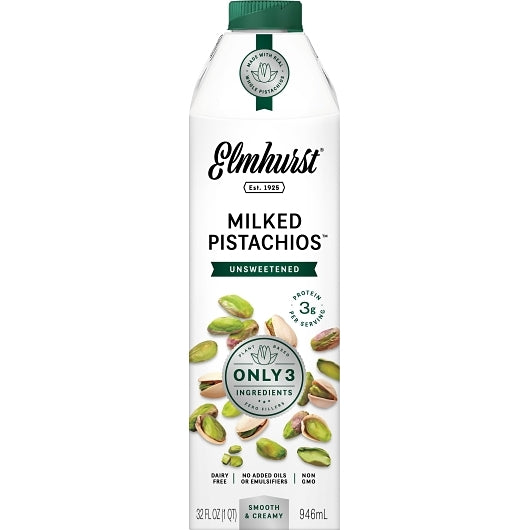 Elmhurst Unsweetened Pistachio Milk, 32 Fluid Ounce — 6 Per Case