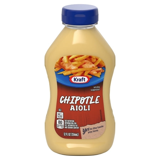 Kraft Chipotle Mayonnaise Aioli Bottle, 12 Fluid Ounce — 8 Per Case