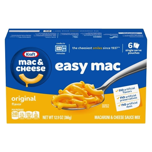 Kraft Easy Macaroni & Cheese Single Serve, 366 Gram — 8 Per Case