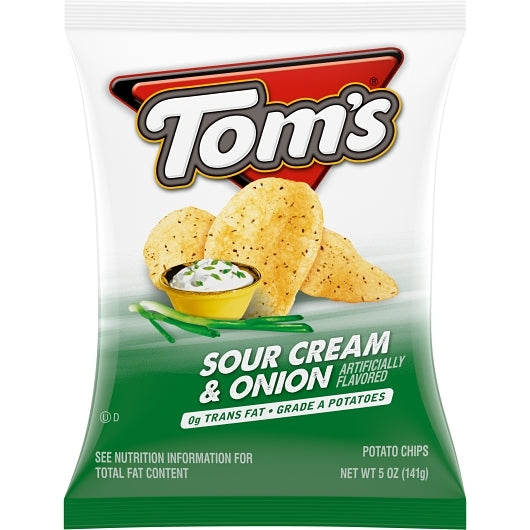 Toms Flat Chips Sour Cream & Onion, 5 Ounce — 9 Per Case