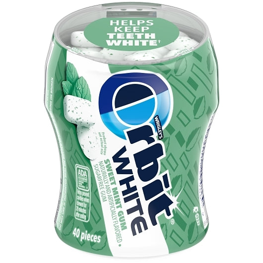 Orbit White Sugar Free Sweet Mint Gum, 40 Piece — 24 Per Case