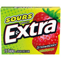 Extra Sour Strawberry Sticks, 15 Piece — 120 Per Case