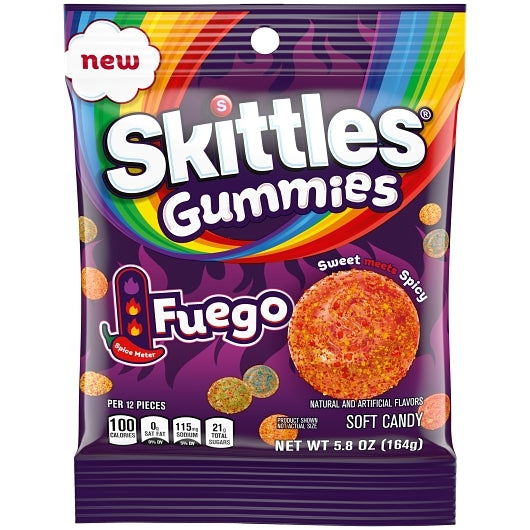 Skittles Gummies Fuego Peg Pack, 5.8 Ounce — 12 Per Case