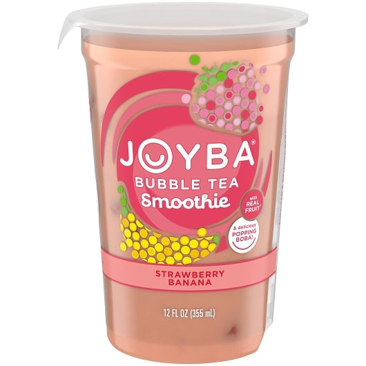Joyba Strawberry Banana Bubble Tea Smoothie, 12 Fluid Ounce — 6 Per Case