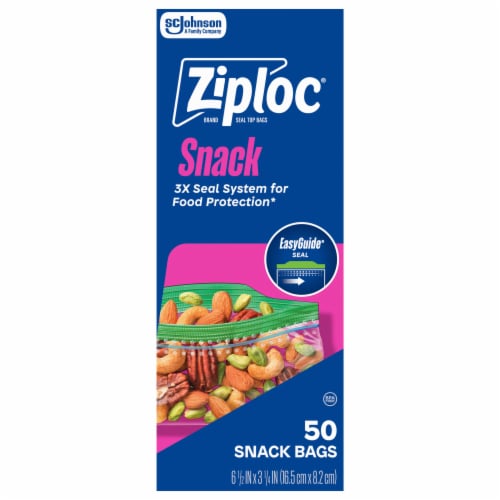 Ziploc Easy Guide Snack Bag, 50 ct — 12 Per Case