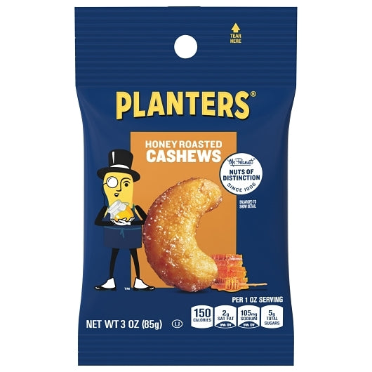 Planters Honey Roasted Cashews, 3 Ounce — 12 Per Case