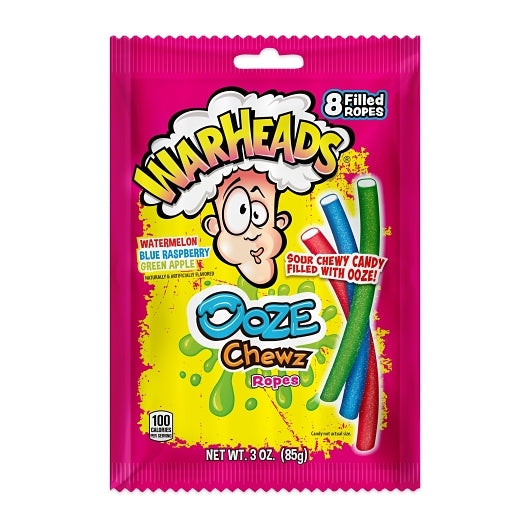 Warheads Ooze Chewz Ropes Peg Bag, 3 Ounce — 12 Per Case