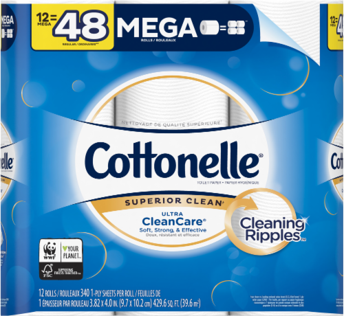Cottonelle Clean Care Mega 12rl — Case of 4