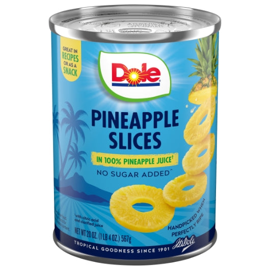 Dole Pineapple Sliced In Juice, 20 Ounce — 12 Per Case