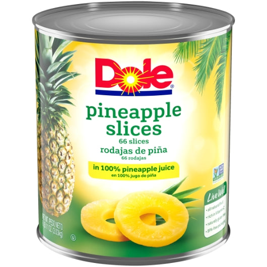 Dole Choice Sliced Pineapple In 100% Juice, 107.04 Ounce — 6 Per Case