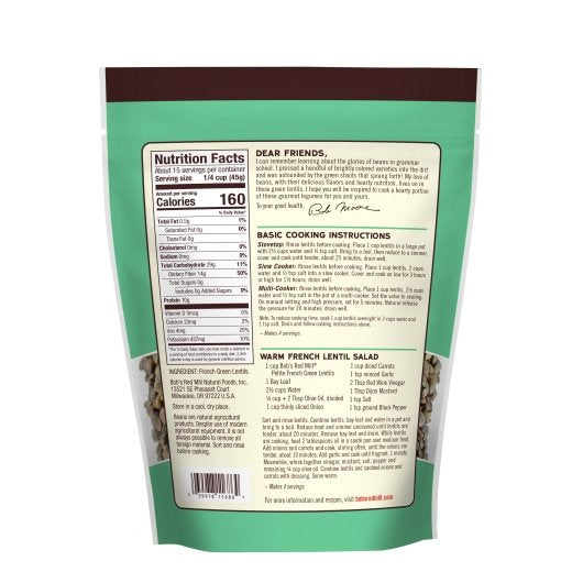 Bob's Red Mill Petite French Green Lentil Beans, 24 Ounce — 4 Per Case