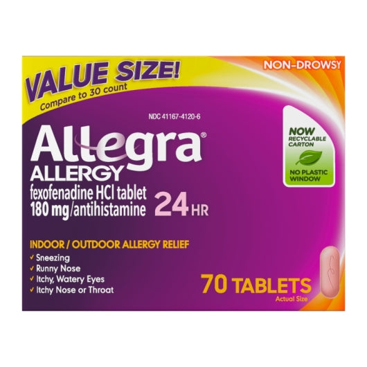 Allegra 24 Hour Tablet, 70 Each — 24 Per Case