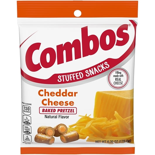 Combos Cheddar Cheese Pretzel Combo Snack, 6.3 Ounce — 12 Per Case