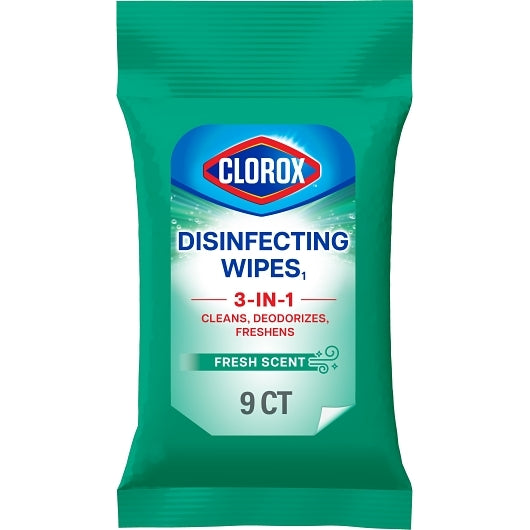 Clorox Disinfecting Wipes To Go Fresh Scent, 9 Count — 24 Per Case