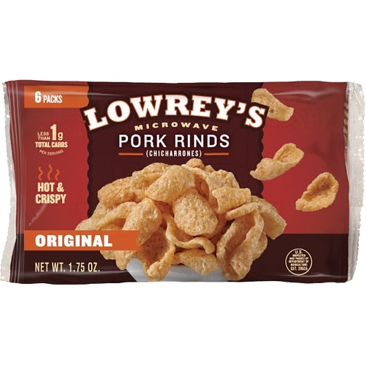 Lowreys Original Pork Rinds Curls — 8 Per Case