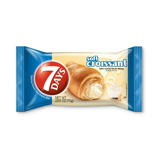 7Days Single Serve Vanilla Croissant Tray, 2.65 Ounce — 24 Per Case