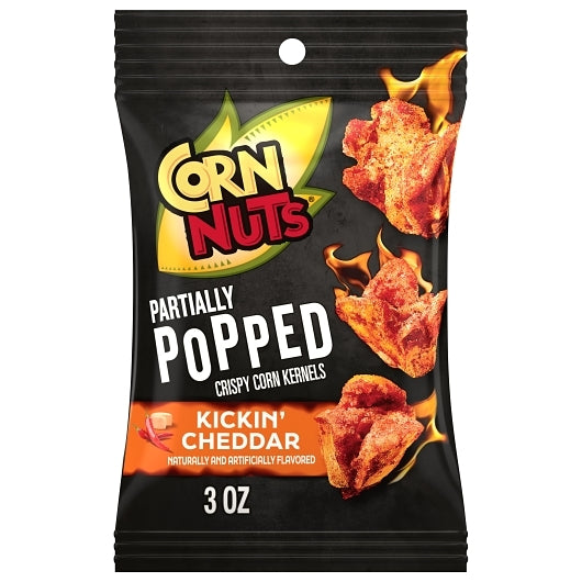 Corn Nuts Partially Popped Kickin Cheddar, 3 Ounce — 12 Per Case