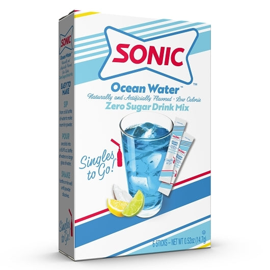 Sonic Ocean Water Singles To Go, 6 Count — 12 Per Case