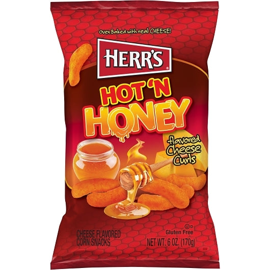 Herr's Hot 'n Honey Cheese Curls, 6 Ounce — 12 Per Case