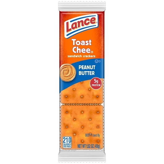 Lance Sandwich Crackers Single Serve Peanut Butter Toastchee, 1.52 Ounce — 90 Per Case