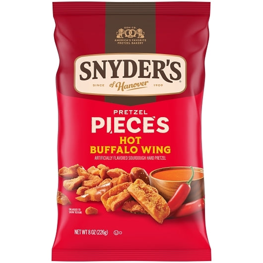 Snyder's Of Hanover Hot Buffalo Wing Pretzel Pieces, 8 Ounce — 6 Per Case