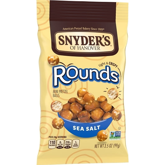 Snyder's Of Hanover Pretzel Sea Salt Rounds, 3.5 Ounce — 8 Per Case