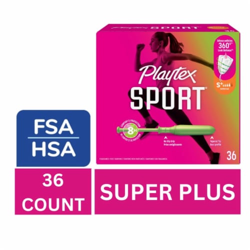 Playtex Sport 36 ct Super + Unsc — Case of 12