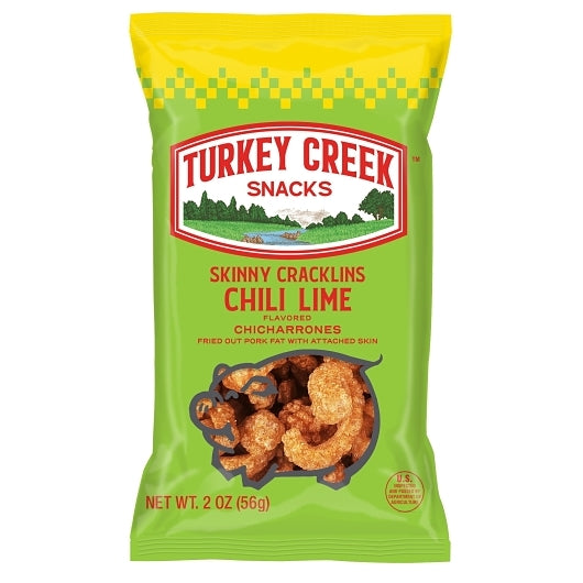 Turkey Creek Snacks Box Of Skinny Chili Lime Cracklins, 2 Ounce — 12 Per Case
