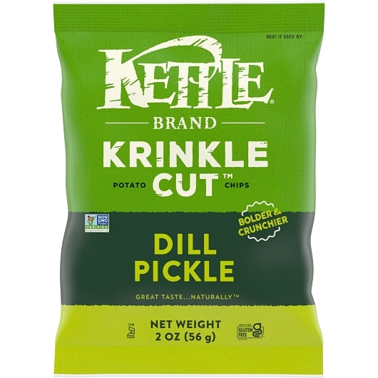 Kettle Foods Dill Pickle Chips Thick & Bold, 2 Ounce — 24 Per Case