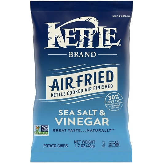 Kettle Foods Air Fried Sea Salt And Vinegar Potato Chips Snack Bag, 1.7 Ounce — 6 Per Case