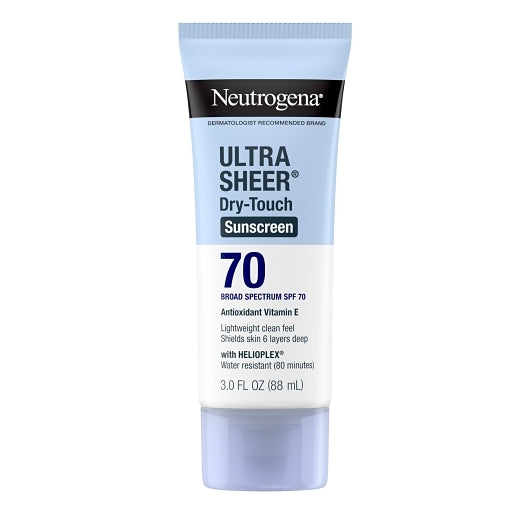 Neutrogena Ultra Sheer Dry-Touch Sunscreen Spf70 Lotion, 3 Fluid Ounce — 12 Per Case