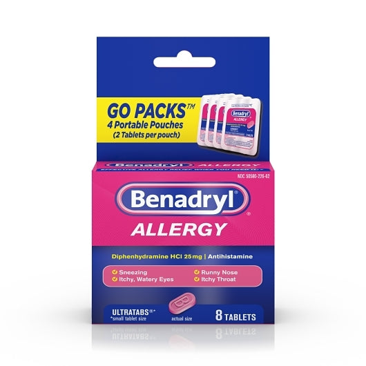 Benadryl Allergy Go Pack, 8 Count — 72 Per Case