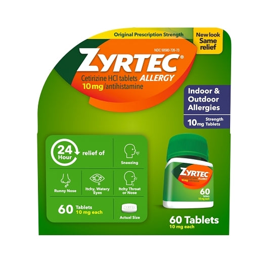 Zyrtec Allergy Tablet, 60 Count — 24 Per Case