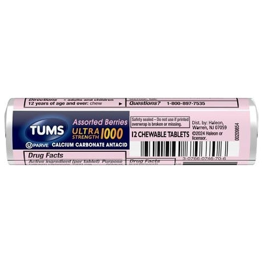Tums Ultra Single Roll Assorted Berries, 12 Each 12 Per Pack — 288 Per Case