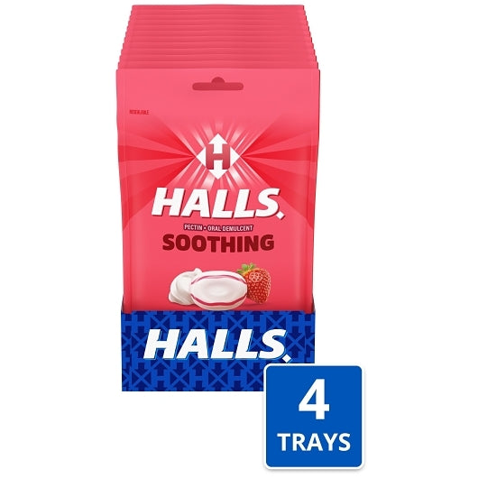 Halls Breezers Creamy Strawberry Cough Drops, 25 Count — 48 Per Case