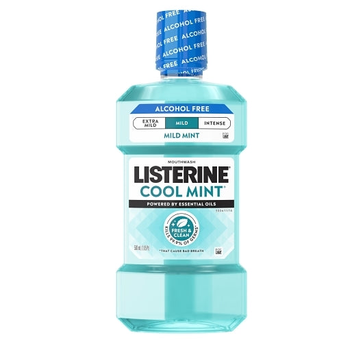 Listerine Cool Mint Zero Alcohol Mouthwash, 500 Milliliter — 6 Per Case
