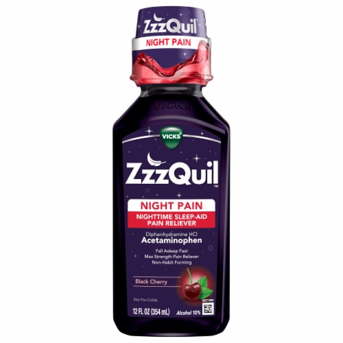 ZzzQuil +Pain Black Cherry, 12 oz — 12 Per Case