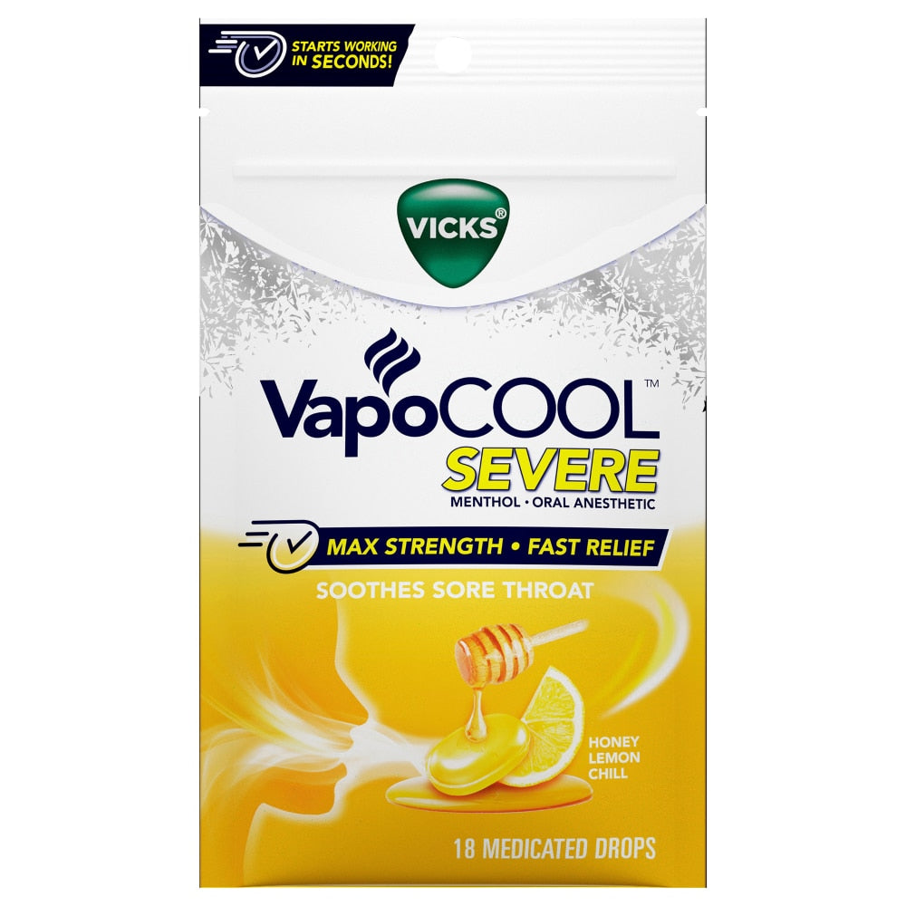 Vicks VapoCool Severe Honey, 18 Count — 12 Per Case