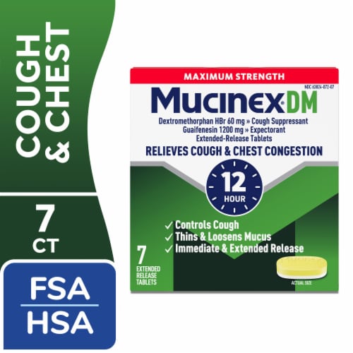 Mucinex DM Maximum Strength Extended Release Tablets, 7 ct — 24 Per Case