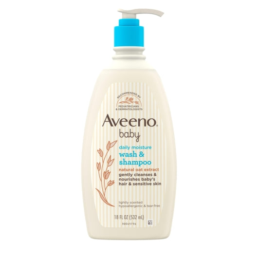 Aveeno Baby Daily Wash And Shampoo, 18 Fluid Ounce — 12 Per Case