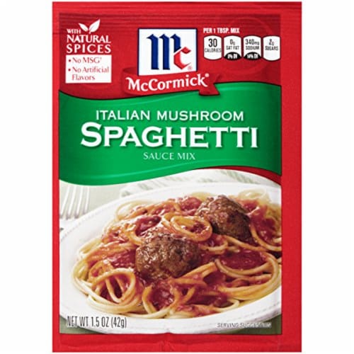 McCormick Spaghetti Sauce Mushroom, 1.5 oz — 12 Per Case