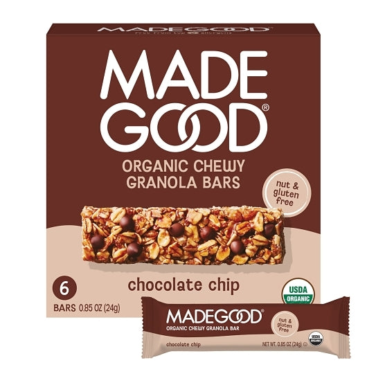 MadeGood Chocolate Chip Granola Snack Bar, 6 Count — 6 Per Case