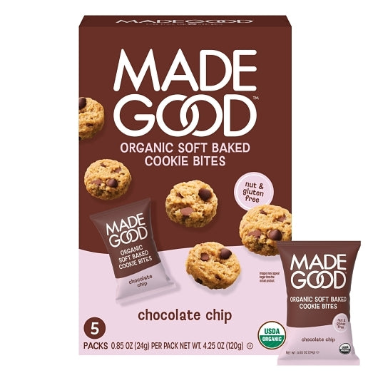 MadeGood Chocolate Chip Cookie, 5 Count — 6 Per Case