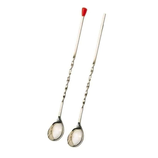 American Metalcraft Bar Spoon Stainless Steel Twisted Red Knob 11" L — 12 Per Case