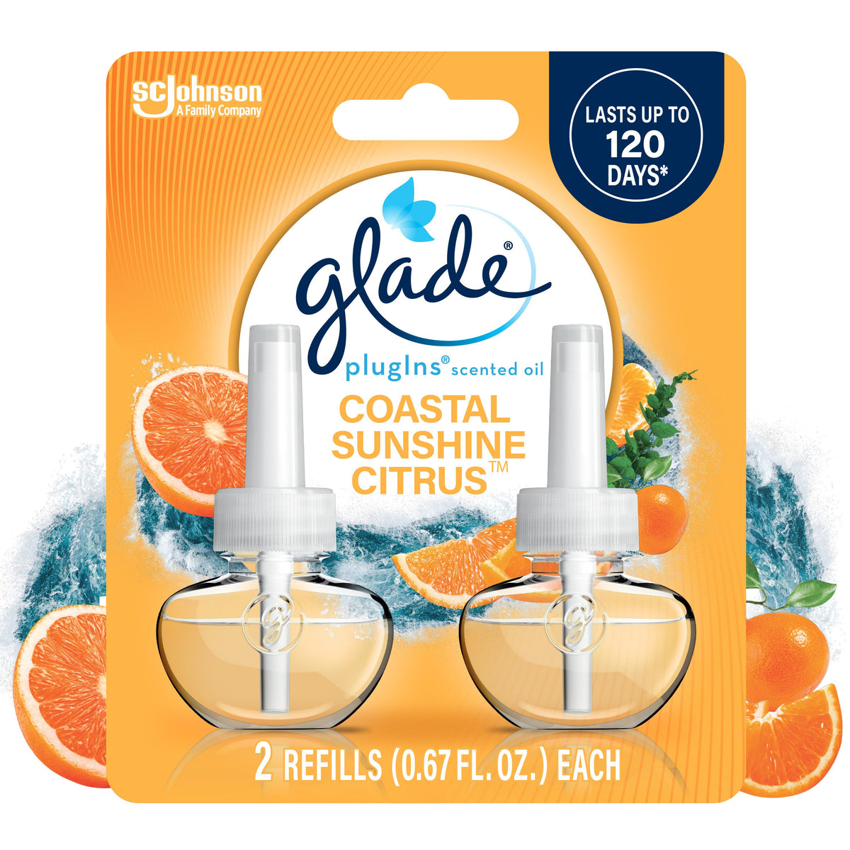 Glade Piso Refills - Coastal Sunshine Citrus, 3.35 fl oz, 5 ct — 5 Per Case