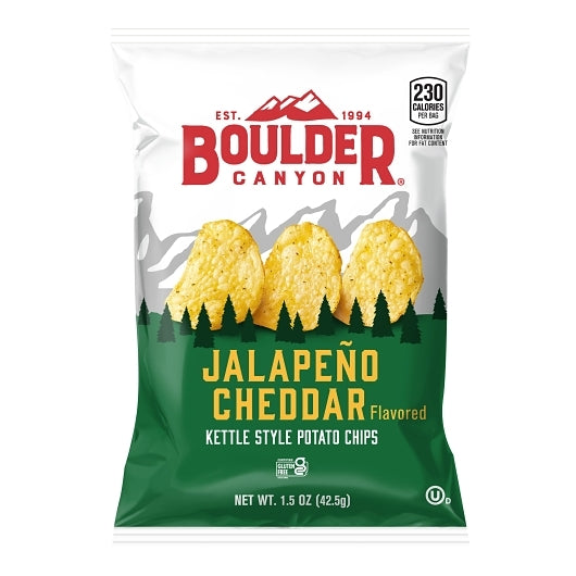 Boulder Canyon Jalapeno Cheddar Kettle Cooked Potato Chips, 1.5 Ounce — 55 Per Case