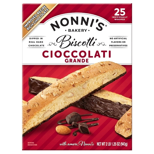 Nonni's Bakery Cioccolati Biscotti, 1.33 Ounce — 150 Per Case