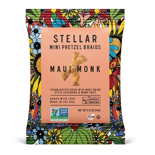Stellar Snacks Maui Monk Mini Pretzel Braids Individual Bags, 14 Gram — 75 Per Case